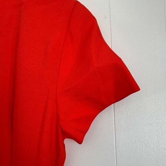 NWT Kathy Che orange fully lined dress with beautiful front pleating size 8 - Picture 5 of 12